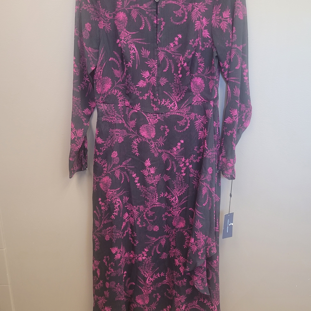 Tommy Hilfiger Women Black Pink Floral Paisley Maxi Dress A2FG4RT1 Size 12 NEW